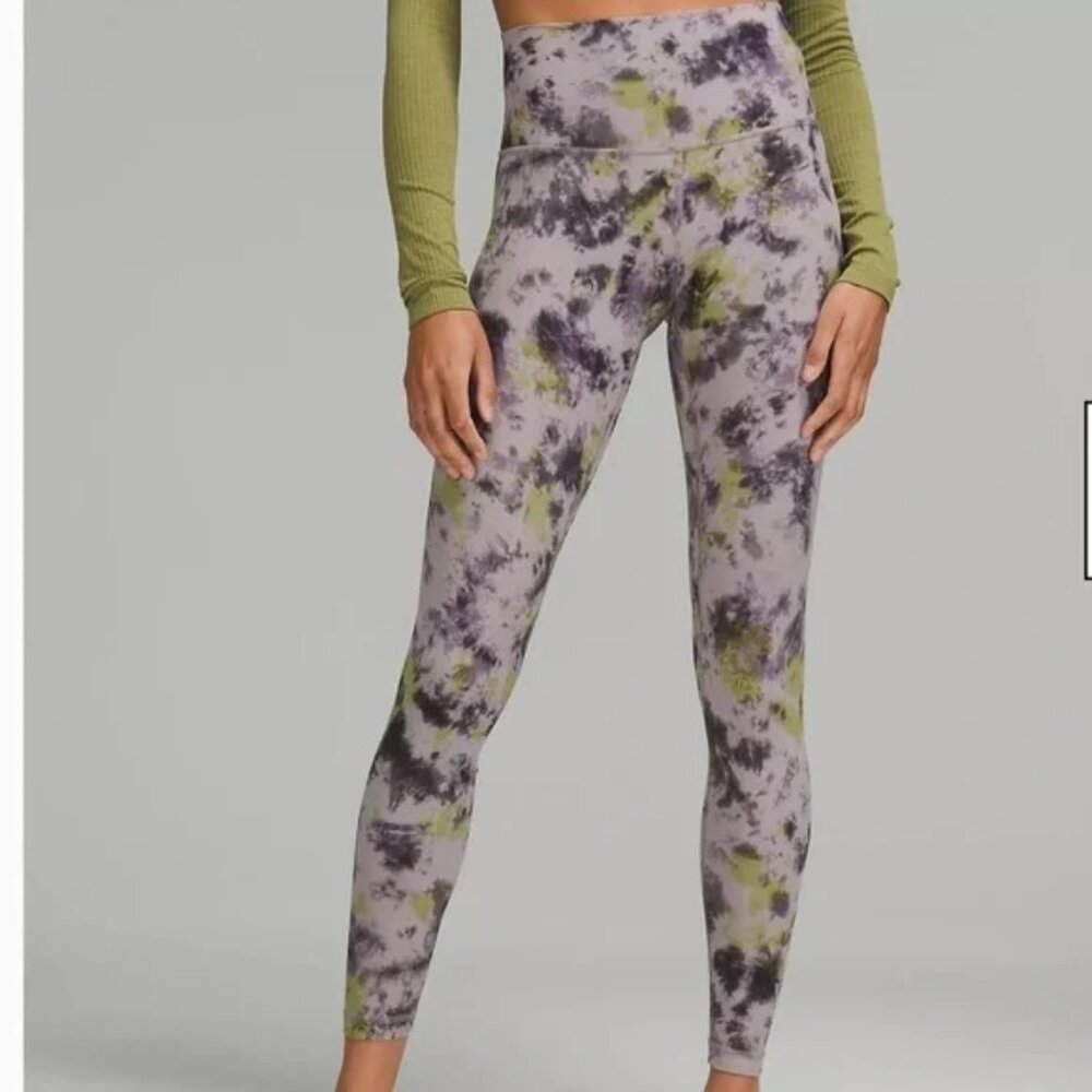 Align High-Rise Crop 23" Radial Tie De Mauve Grey Multi Size 12